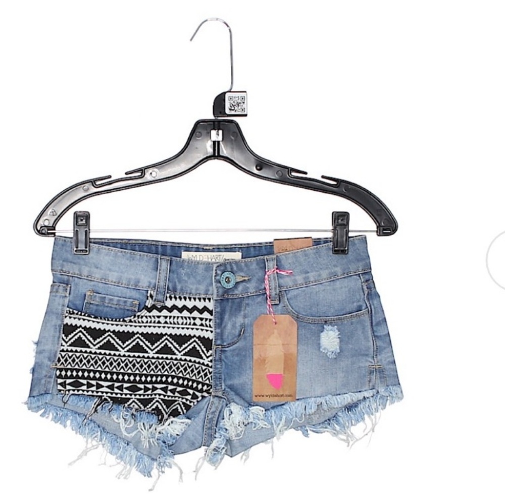 Aztec denim shorts